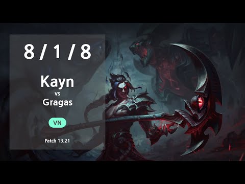 Kayn Jungle vs Gragas - VN GrandMaster Patch 13.21
