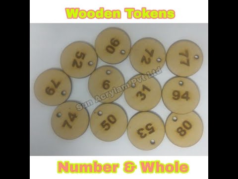 Wooden tokens numericals custom