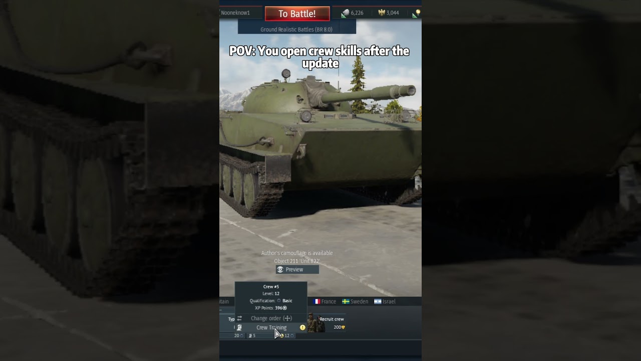 New Crew Skills Visual Changes in War Thunder!  #warthundermemes #memes #warthunder #gaijin