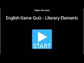 English Wordwall Game Quiz On Literary Elements