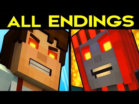 Minecraft Story Mode Season 2 Episode 5 ALL ENDINGS (Bad Ending 1 + Good Ending 2) + SECRET ENDING
