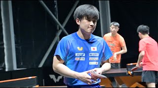 【試合前練習】#張本智和 準決勝前の練習を5分ノーカットでお届け！｜WTTファイナルズ香港2025