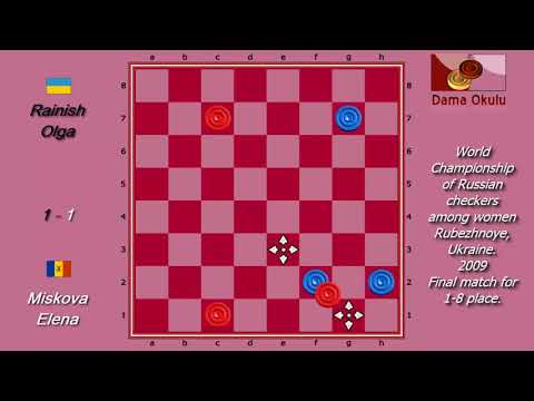 Miskova Elena (MDA) - Rainish Olga (UKR). World Draughts-64_women-2009. Final.