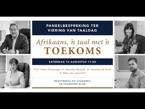 , title : 'Paneelbespreking: Afrikaans, 'n taal met 'n toekoms'