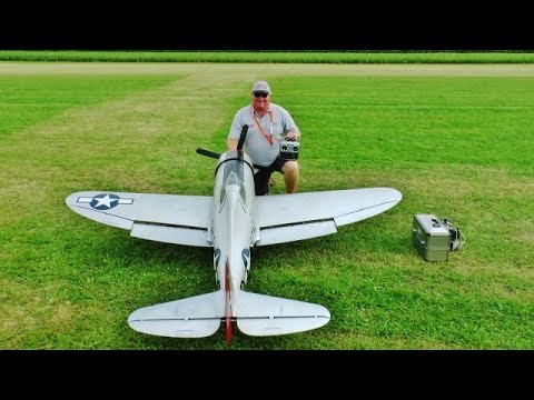 MOKI 250cc CARF RC 1/4 SCALE P-47 THUNDERBOLT - MARK HINTON AT WILLIS WARBIRDS FIGHTER MEET- 2016