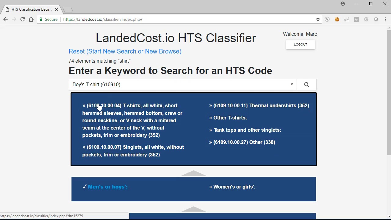 LandedCost.io HTS Code Classifier