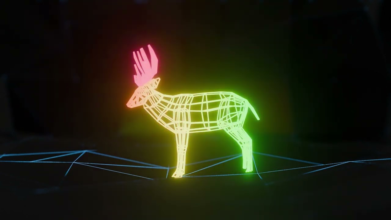 Abstract Deer RGB Animation 3D Model