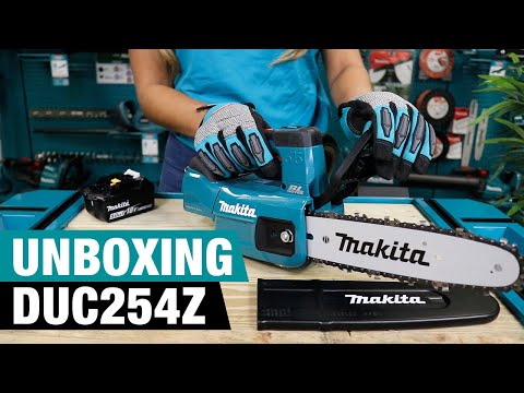 Makita DUC254Z Akumuliatorinis grandininis pjūklas, 18V Li-Ion. Komplektuojamas be akumuliatoriaus ir kroviklio video