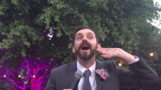 John Baumgaertner sings "Can't Take My Eyes Off of You" to his new wife, Kolby