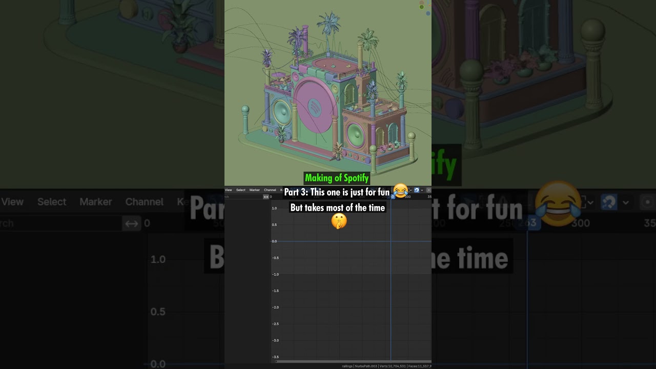 Making of Spotify Building #3dart #3danimation #blender3d #spotify #creativeblender #b3d