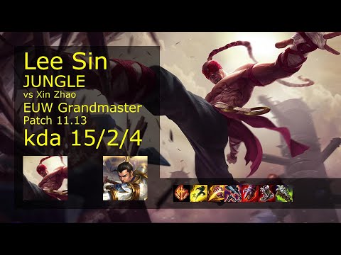 Lee Sin vs Xin Zhao Jungle - EUW Grandmaster 15/2/4 Patch 11.13 Gameplay