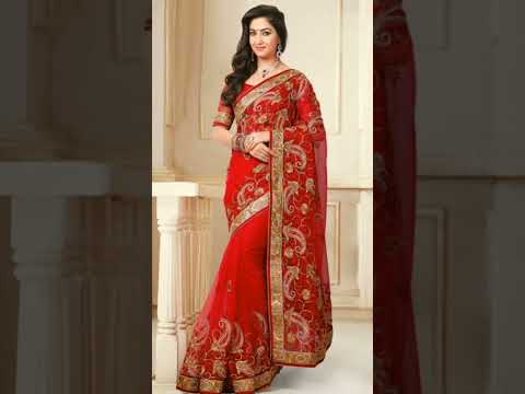 #latest Indian💗💗 saree designs ideas😍#fashion😘# most 😇beautiful Indian Red❤❣️ saree collections👌💞