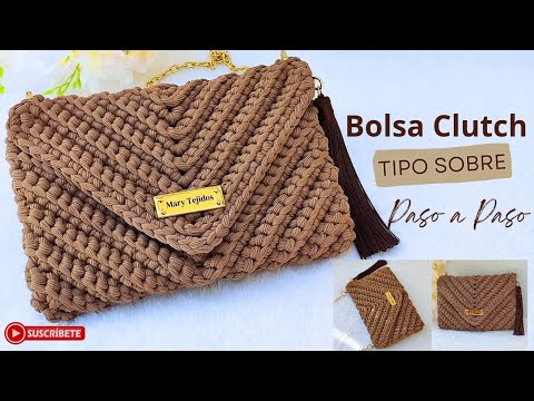 🔥Bolsa Clutch/ Tipo Sobre/ Tejida a Crochet (Elegante, facil, Economica) Paso a Paso