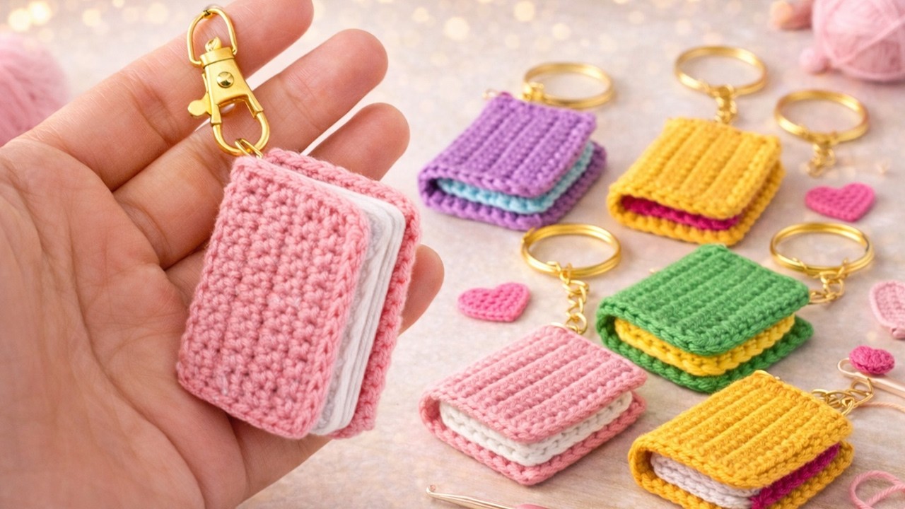 Crochet Book Keychain Tutorial | Tiny Handmade Gift
