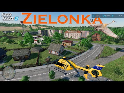 Zielonka Map Tour on A Helicopter | Farming Simulator 22