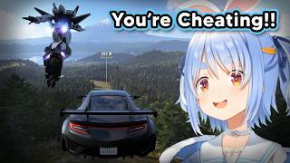 Pekora's Reaction Racing Against Gundam Mech: Chaser Zero in Forza Horizon 6