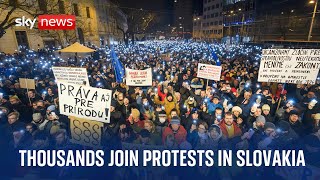 Nationwide protests in Slovakia against PM Robert Fico's criminal law reforms