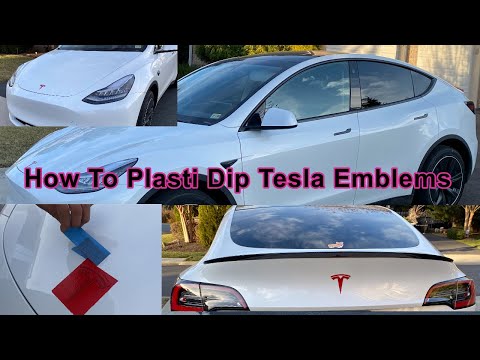 How To Plasti Dip Emblems Badge Tesla Model Y On Your Car Step By Step Guide DIY Custom Paint Emblem