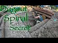 Hidden DUGOUT Under Spiral EarthWorks W Secret Door Start To Finish BushCraft Solo Build