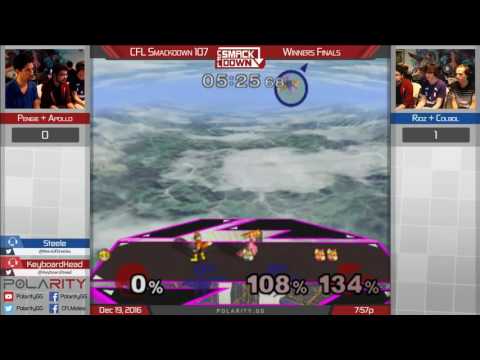 CFL Smackdown 107 Melee - Pengie + Apollo vs Colbol + Ridz - Doubles Winners Finals