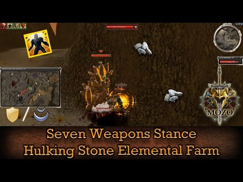 Hulking Stone Elemental Farming with Seven Weapons Stance - Guild Wars Warrior W/D, HM - New Skill!