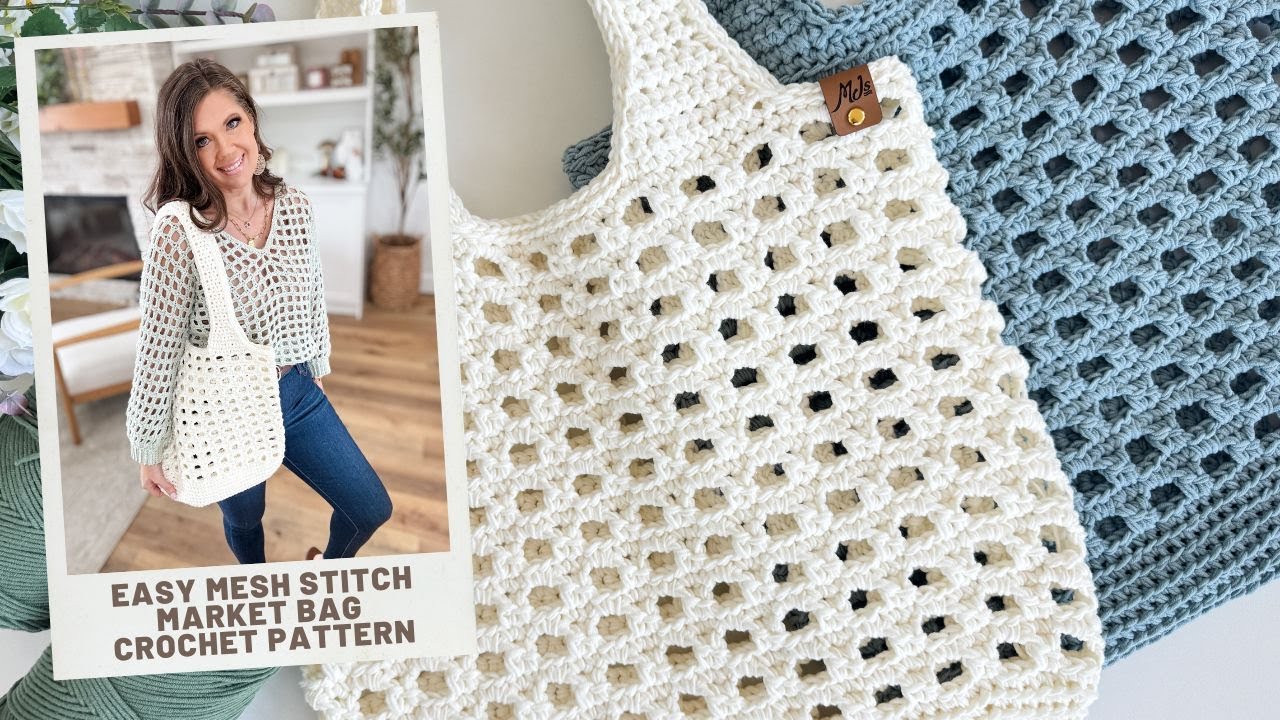 Peek-A-Boo Market Bag Crochet Pattern - Easy Crochet Mesh Bag Pattern