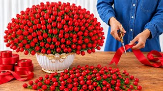 WOW! Make Beautiful Ribbon Flowers at Home 🌸 | Easy DIY Craft