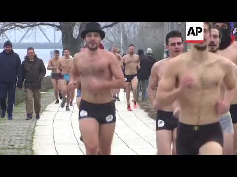 Dozens race in their underwear in Serbia fun run