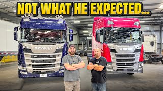 First Time Driving a Scania Cabover + Surprise Delivery of Race Parts!