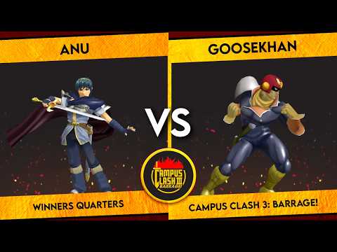 Campus Clash 3 | Anu (Marth) vs Goosekhan (Captain Falcon) | Melee Winners Quarters