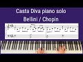 'Casta Diva' - piano solo (Bellini / Chopin) with score tutorial