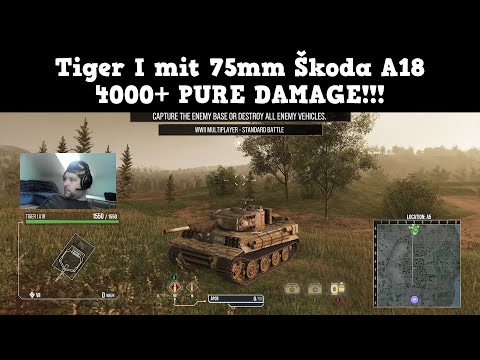 Tiger I mit 75mm Škoda A18 "4000+ PURE DAMAGE" Gameplay at "MUROVANKA" map - WoT Console