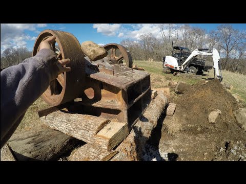 Setting up a jaw/rock crusher