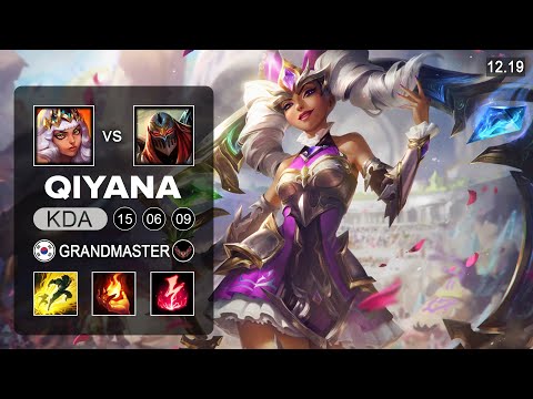 Qiyana vs Zed Mid - KR Grandmaster - Patch 12.19 Season 12
