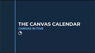 Canvas In Five January 2026: The Canvas Calendar