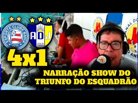 NARRAÇÃO E REAÇÕES SHOW DO TRIUNFO DO ESQUADRÃO - BAHIA 4X1 JEQUIÉ [ BAIANÃO 2024 ]