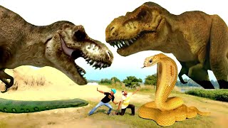 Most Dramatic Dinosaur vs snake Attack |T-rex  Vs snake  |Jurassic park | world Fan Video | Part  23