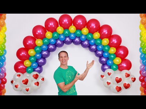 HOW TO MAKE A BALLOON ARCH 🌈 (balloons rainbow column) balloon decoration ideas - gustavo gg