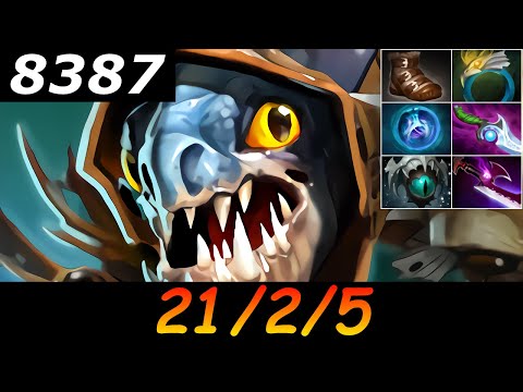 Dota 2 Slark 8387 MMR 21/2/5 (Kills/Deaths/Assists) Ranked Full Gameplay
