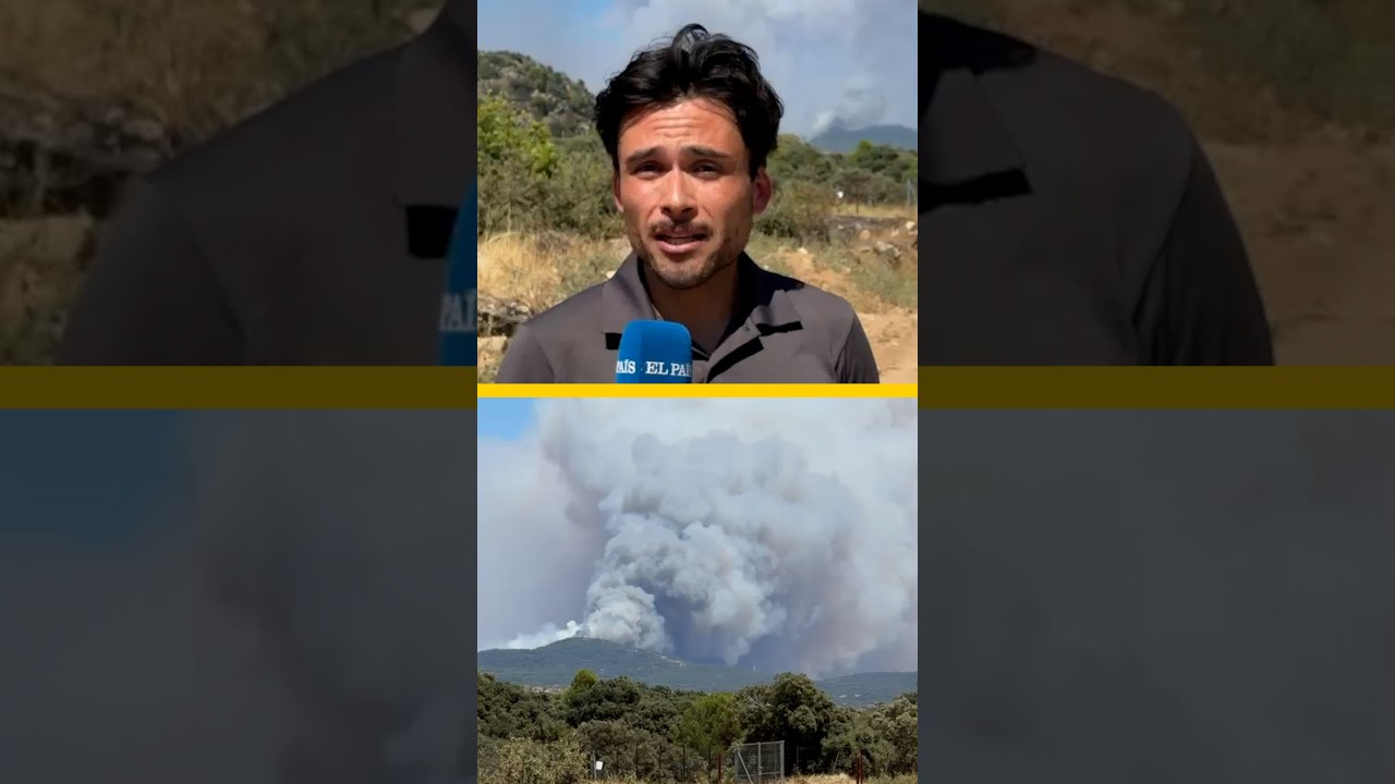 Así se ven las dos columnas de humo del incendio entre Madrid y Ávila #shorts