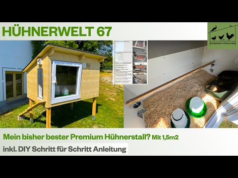 Hühnerwelt 67 Premium 1,5m2 Hühnerstall für die Gartenhaltung inkl. DIY Anleitung
