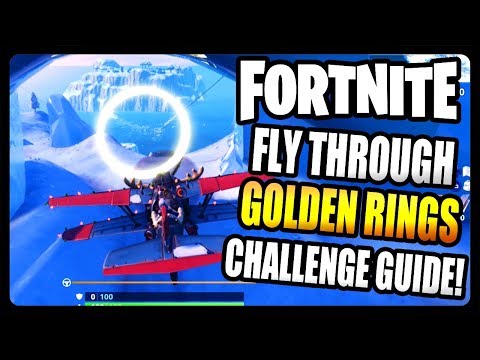 "Fly through golden rings in an X-4 Storming plane" EASY Challenge Guide (Fortnite Season 7) Video