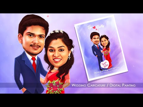 wedding caricature digital painting tutorial by praveen raj