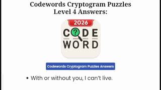 Codewords Cryptogram Puzzles All Levels 1 - 10 Solution Walkthrough