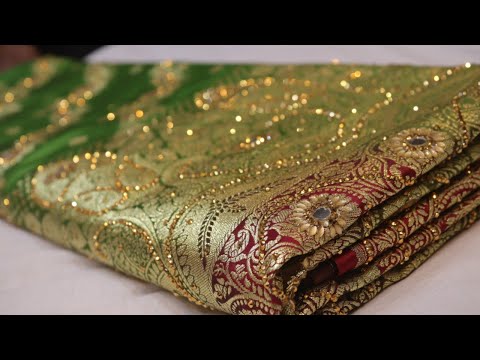 ARNG-2691 “The Henna Green” Vol 2 Premium Banarasi Bridal Saree||Silk||Acrylic Stones||Golden Zari