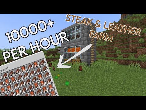 Super Simple AUTO Cow Farm for Minecraft 1.21+ (Steak & Leather Farm)