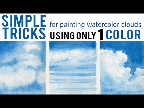 How To Paint Clouds in Watercolor for Beginners - Step by Step Tutorial