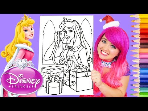 Coloring Aurora Sleeping Beauty Christmas Coloring Page Prismacolor Colored Pencil | KiMMi THE CLOWN