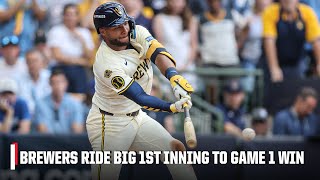 Brewers score 6 runs in 1st inning to take Game 1 vs. Cubs | ESPN MLB