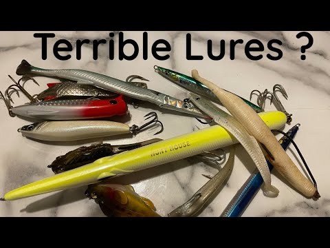 My top 10 worst fishing lures ! | challenge me to catch on 3 | numbers in description